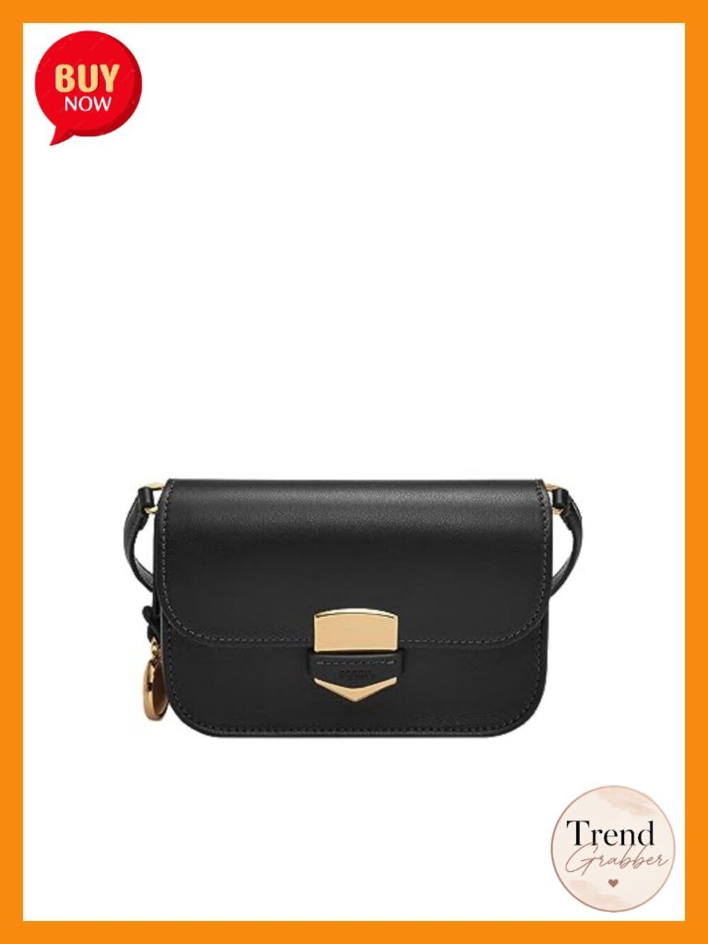 Genuine Leather Flap Crossbody Purse Handbag with Adjustable Strap